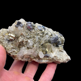 Piryt + Kryształ + Galena - Okaz Kolekcjonerski 570g - Borneo