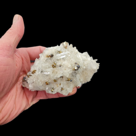 Kryształ Górski z Pirytem i Galena - Szczotka Kryształów - 315g. Borneo