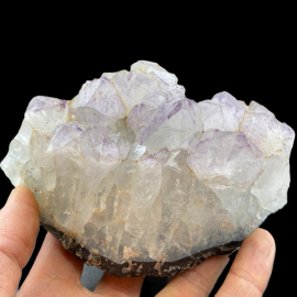 Kryształ Górski z Ametystem - Szczotka Kryształów - 965g. 13x8x7cm