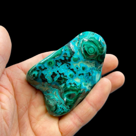 Malachit + Chryzokola - Wyjatkowe Wzory - 148g. 7,5 x 5 x 2cm