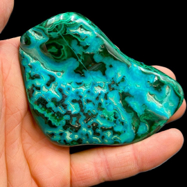 Malachit + Chryzokola - Szlifowana płytka - 175g. 9 x 6 x 2cm