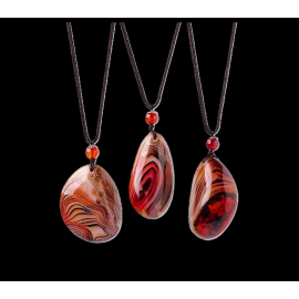 Naszyjnik z Agatem - Czerwone oczko