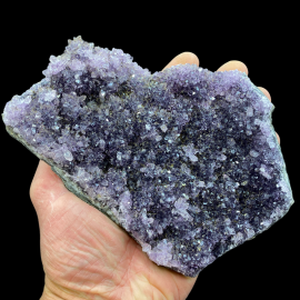 Ametyst - Szczotka Kryształów 490g - 16 x 12,5 x 2 cm