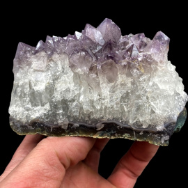 Ametyst na chalcedonie z kryształem górskim – Urugwaj 535g. 11 x7cm