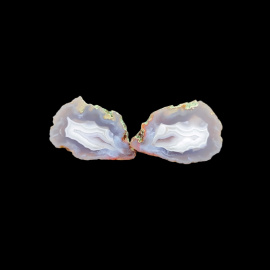 Cały Agat - 2 Połowki Płóczki Górne 3,5 x 2,5 cm - 22 gramy